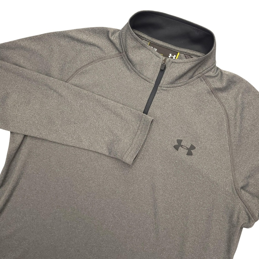 Under Armour Pullover Mens Medium Gray 1/4 Zip Long Sleeve Athletic Training Top